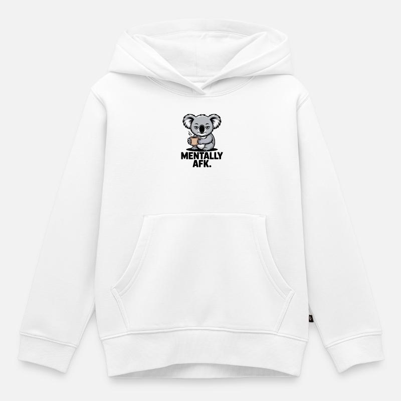 Koala AFK Kaffee - Kinder Premium Organic Hoodie - Weiß