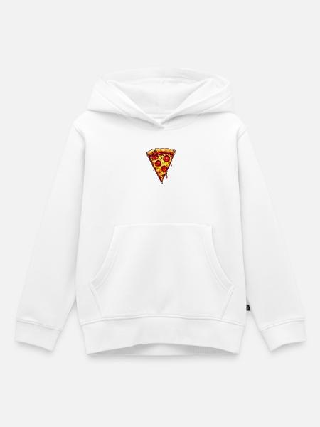 Pizza - Kinder Premium Organic Hoodie - Weiß