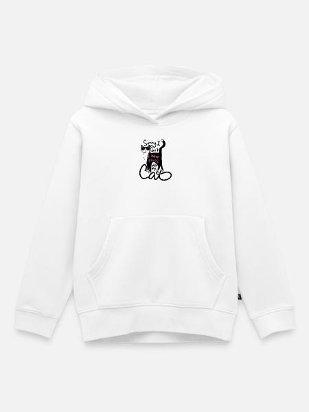 Ich habe Pläne Katzengrafik - Kinder Premium Organic Hoodie - Weiß