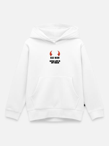 Rote Hörner Silhouette - Kinder Premium Organic Hoodie - Weiß