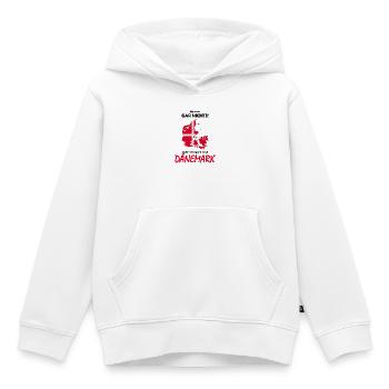 Dänemark Karte mit Flagge und Spruch - Kinder Premium Organic Hoodie - Weiß - Vorne - AI Model Kid Female (0cm)