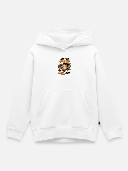 Sloth Coffee Erste Morgenstimmung - Kinder Premium Organic Hoodie - Weiß