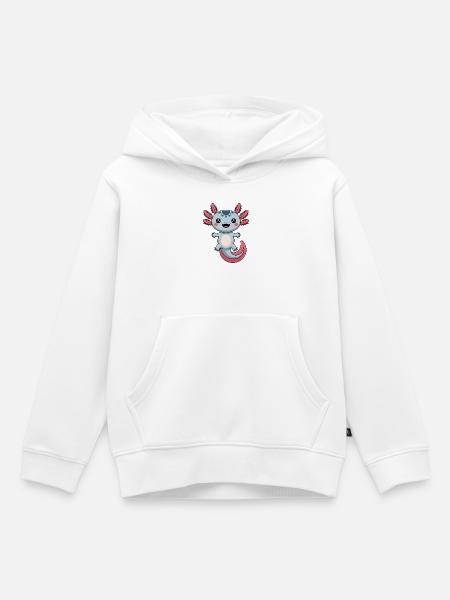 Axolotl Süß Comic - Kinder Premium Organic Hoodie - Weiß