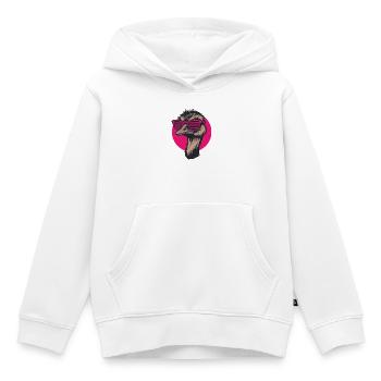 Strauß mit Sonnenbrille, Nandu, Emu - Kinder Premium Organic Hoodie - Weiß - Vorne - AI Model Kid Female (0cm)