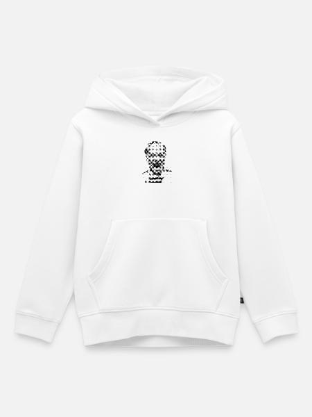 Charles Bukowskis Rasterporträt - Kinder Premium Organic Hoodie - Weiß