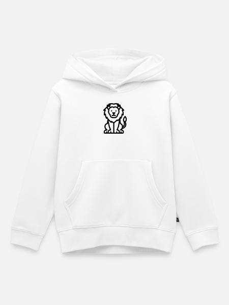 Löwe - Kinder Premium Organic Hoodie - Weiß