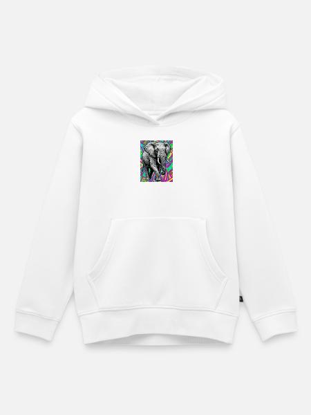 Elefant - Kinder Premium Organic Hoodie - Weiß