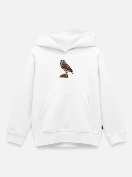Little Owl - Kinder Premium Organic Hoodie - Weiß
