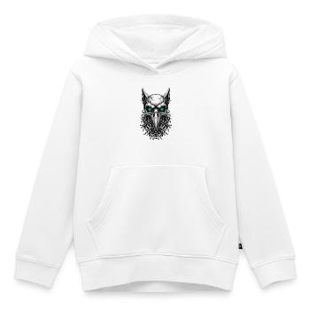 Schamanischer Rabenschädel Grünaugen-Totem - Kinder Premium Organic Hoodie - Weiß - Vorne - AI Model Kid Female (0cm)