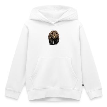 Bear Watcher Linienillustration - Kinder Premium Organic Hoodie - Weiß - Vorne - AI Model Kid Female (0cm)