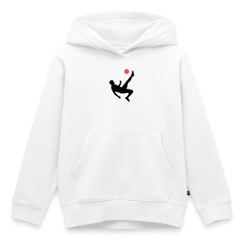 Dynamischer Fallrückzieher Fußball - Kinder Premium Organic Hoodie - Weiß - Vorne - AI Model Kid Female (0cm)