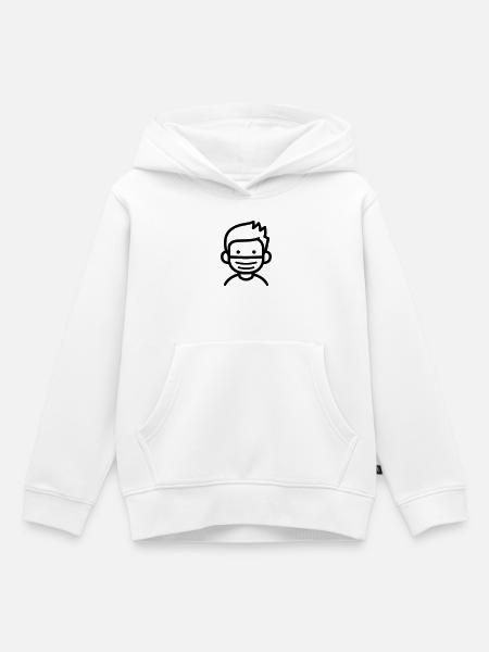 Maske - Kinder Premium Organic Hoodie - Weiß