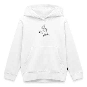 Trottinette cascade - Sweat Premium à capuche enfant bio - blanc - Devant - AI Model Kid Female (0cm)