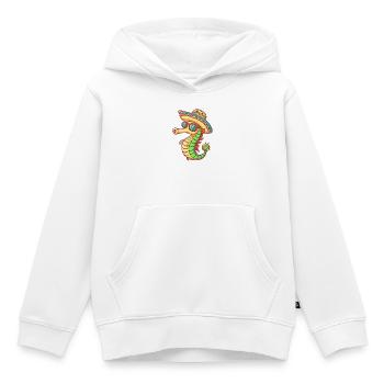 Sombrero drôle d’hippocampe - Sweat Premium à capuche enfant bio - blanc - Devant - AI Model Kid Female (0cm)
