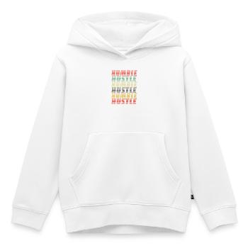 Humble Hustle - Entrepreneur, homme d’affaires, affaires - Sweat Premium à capuche enfant bio - blanc - Devant - AI Model Kid Female (0cm)