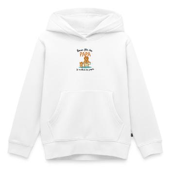 Bonne Fête des pères Papa Le meilleur des papas - Sweat Premium à capuche enfant bio - blanc - Devant - AI Model Kid Female (0cm)