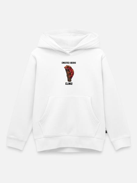 Gecko-Kreta-Kamm-Echsenzweig - Kinder Premium Organic Hoodie - Weiß