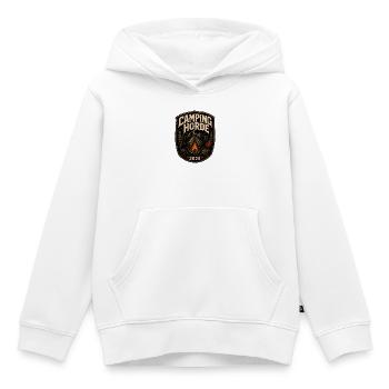 Insigne du Camp du Festival Metal 2026 de Camping Horde - Sweat Premium à capuche enfant bio - blanc - Devant - AI Model Kid Female (0cm)