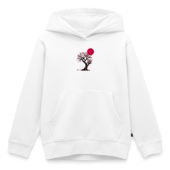 Crimson Blossom Moon Tree - Kids Premium Organic Hoodie - white - Front - AI Model Kid Female (0cm)