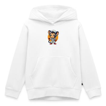 Dessin animé Mon Singe Astronaute Mignon Exploration Spatiale - Sweat Premium à capuche enfant bio - blanc - Devant - AI Model Kid Female (0cm)
