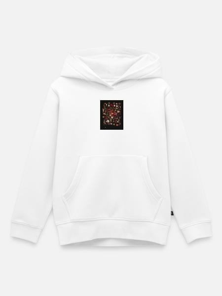 Nachtblumengarten - Kinder Premium Organic Hoodie - Weiß