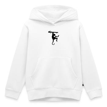affe_002 - Sweat Premium à capuche enfant bio - blanc - Devant - AI Model Kid Female (0cm)