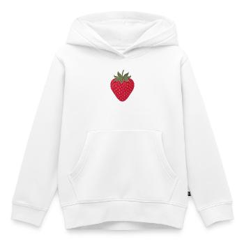 Fraise rouge - Sweat Premium à capuche enfant bio - blanc - Devant - AI Model Kid Female (0cm)