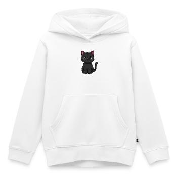 Chat noir Kawaii Chat Cadeau Maman Chat - Sweat Premium à capuche enfant bio - blanc - Devant - AI Model Kid Female (0cm)