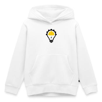 Elektriker Bauhelm Blitz und Glühbirne - Kinder Premium Organic Hoodie - Weiß - Vorne - AI Model Kid Female (0cm)
