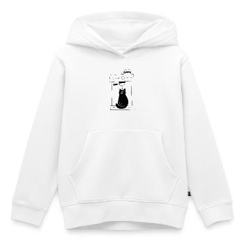 Cat Coffee Barista Vintage - Sweat Premium à capuche enfant bio - blanc - Devant - AI Model Kid Female (0cm)