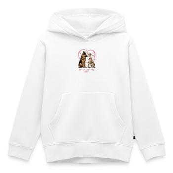 Deux Cœurs, Une Âme - Sweat Premium à capuche enfant bio - blanc - Devant - AI Model Kid Female (0cm)