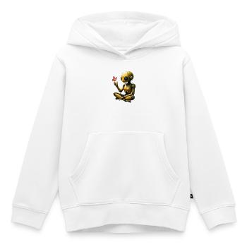 Goldener Roboter mit Schmetterling - Kinder Premium Organic Hoodie - Weiß - Vorne - AI Model Kid Female (0cm)
