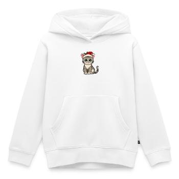 Christmas kitten with hat - Kids Premium Organic Hoodie - white - Front - AI Model Kid Female (0cm)