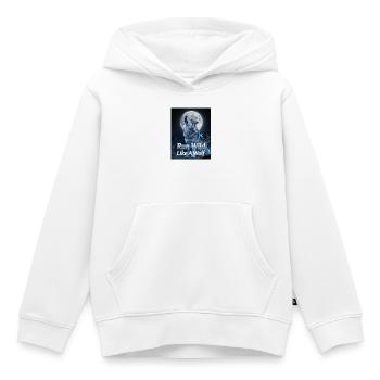 Wild wie ein Wolf – Mondnächte - Kinder Premium Organic Hoodie - Weiß - Vorne - AI Model Kid Female (0cm)