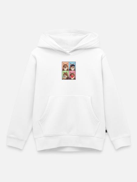 Katzen American Bobtail Katze - Kinder Premium Organic Hoodie - Weiß