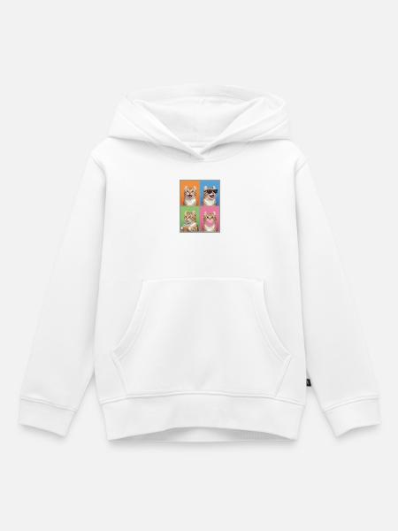 Katzen American Curl Katze - Kinder Premium Organic Hoodie - Weiß