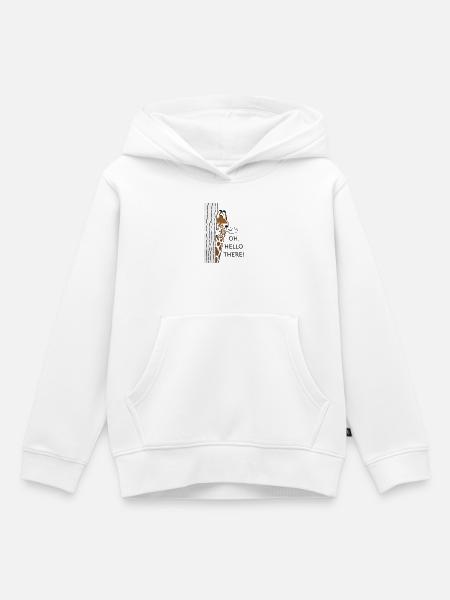 OH,HELLO THERE Giraffe - Kinder Premium Organic Hoodie - Weiß