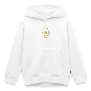 Goldener Sonnenschein mit Blüten - Kinder Premium Organic Hoodie - Weiß - Vorne - AI Model Kid Female (0cm)