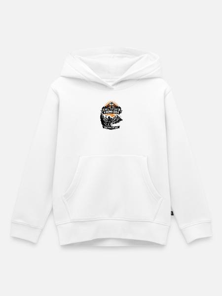 Dumme Idee am Berg – Spruch-T-Shirt - Kinder Premium Organic Hoodie - Weiß