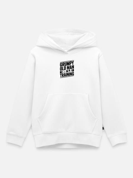 Grummeliger alter Mann im Entstehen - Kinder Premium Organic Hoodie - Weiß
