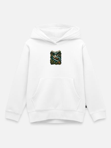 Otter im Waldfluss - Kinder Premium Organic Hoodie - Weiß