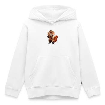 Roter Panda-Detektiv mit Lupe - Kinder Premium Organic Hoodie - Weiß - Vorne - AI Model Kid Female (0cm)