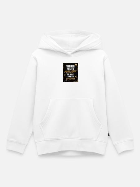 Weniger Posten Mehr Leben - Kinder Premium Organic Hoodie - Weiß