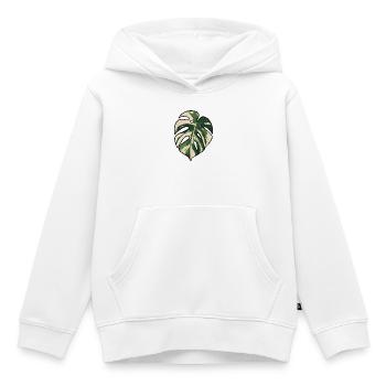Monstera-Variegated Leaf Silhouette - Kinder Premium Organic Hoodie - Weiß - Vorne - AI Model Kid Female (0cm)