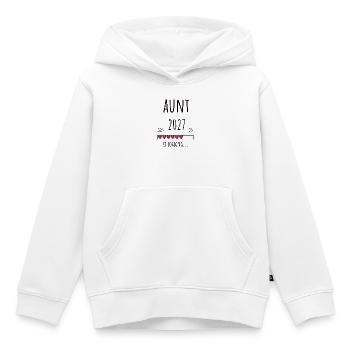 Pregnancy Announcement – Tante 2027 Geschenk - Kinder Premium Organic Hoodie - Weiß - Vorne - AI Model Kid Female (0cm)