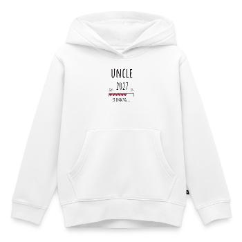 Pregnancy Announcement – Onkel 2027 Geschenk - Kinder Premium Organic Hoodie - Weiß - Vorne - AI Model Kid Female (0cm)