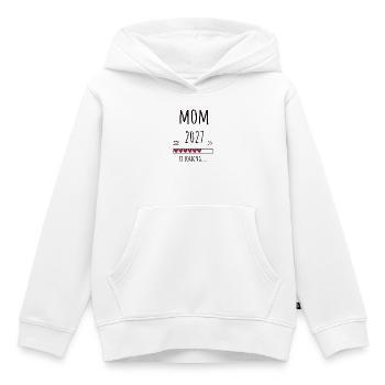 Pregnancy Announcement – Mama 2027 Geschenk - Kinder Premium Organic Hoodie - Weiß - Vorne - AI Model Kid Female (0cm)