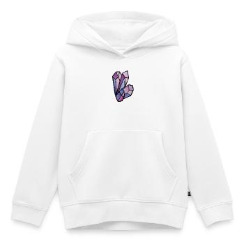 Mosaik aus Buntglas-Edelsteinherzen - Kinder Premium Organic Hoodie - Weiß - Vorne - AI Model Kid Female (0cm)