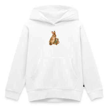 Kaninchen webt ein Perlenarmband - Kinder Premium Organic Hoodie - Weiß - Vorne - AI Model Kid Female (0cm)