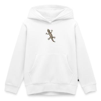 GEEKLEY – Bestiary – Gecko - Kinder Premium Organic Hoodie - Weiß - Vorne - AI Model Kid Female (0cm)